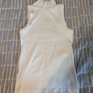 LOFT Blue and White Fitted Sleeveless Tank Top